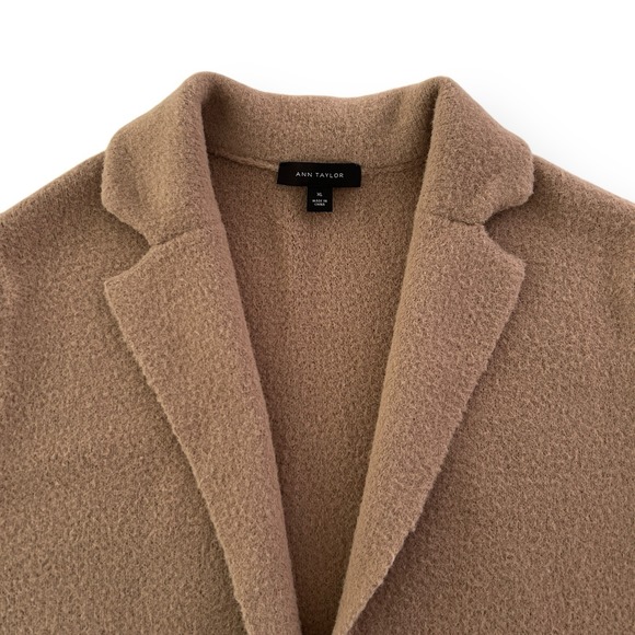 Ann Taylor Women's Size XL Camel Brown Long Sleeve Sweater Blazer Jacket NWOT - Picture 10 of 14